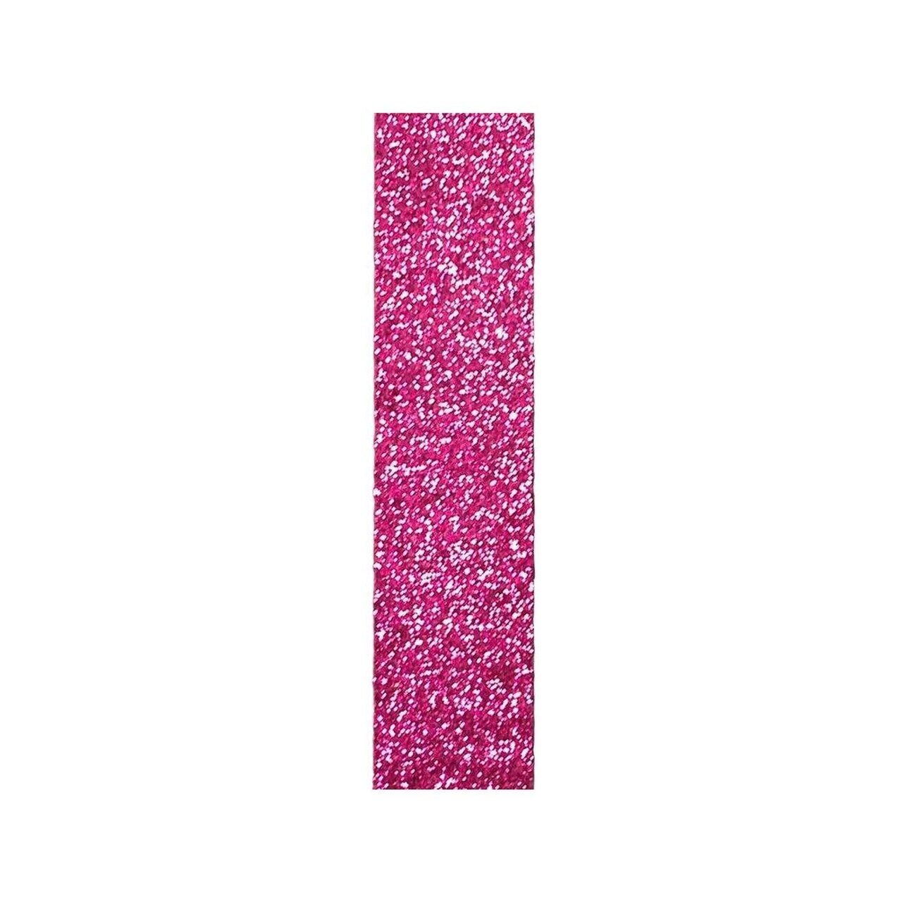 7/8in Metallic Glitter Ribbon Non Wired: Fuchsia Pink (25 Yards)